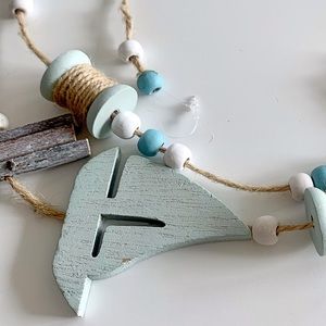 Coastal Nautical Sail Boat Garland Beach Banner Driftwood Reclaimed Wood Nursery